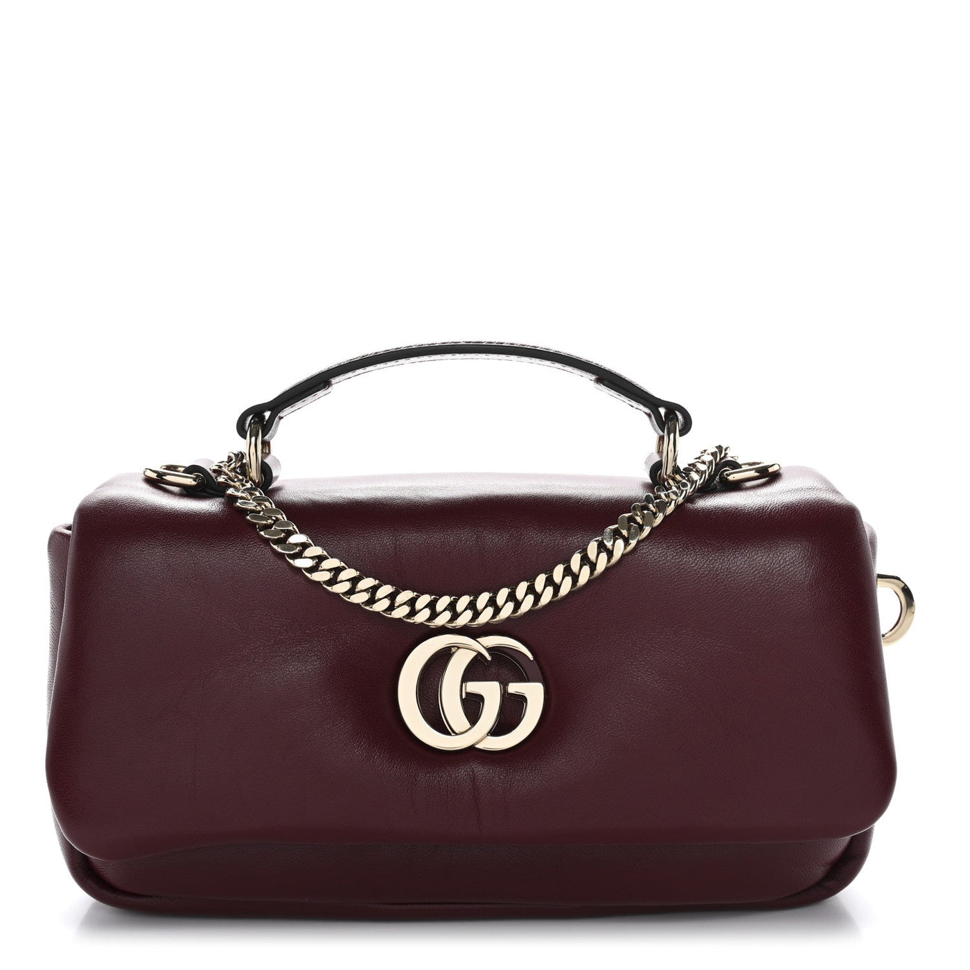 Gucci Mini GG Milano Top Handle Shoulder Bag Rosso Ancora Lambskin