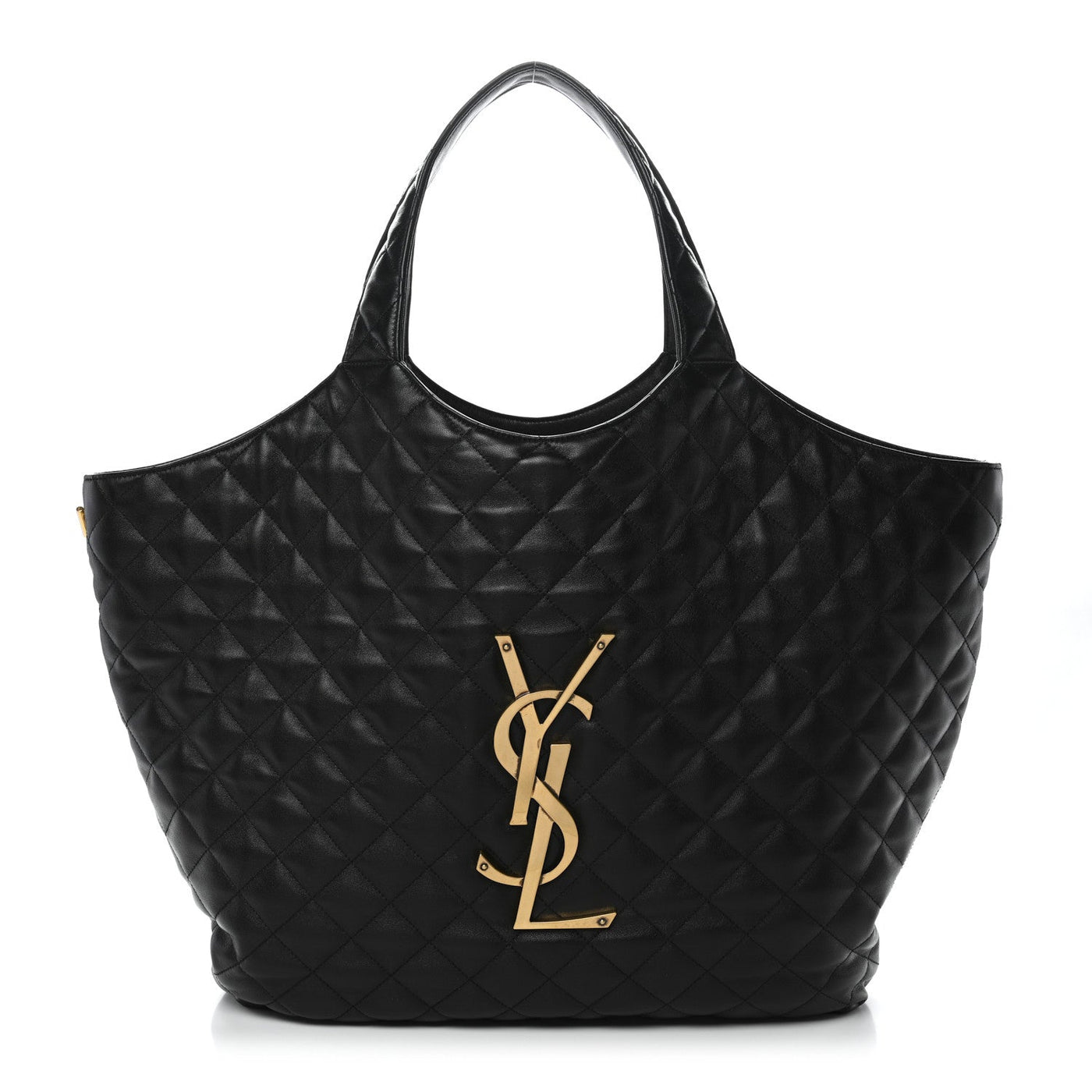 Saint Laurent Maxi Icare Shopping Tote Black Lambskin