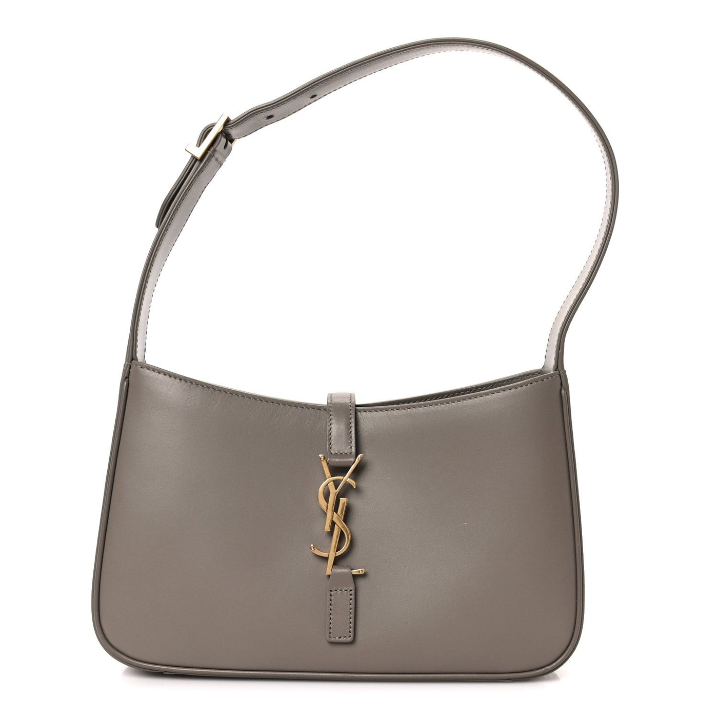 Saint Laurent Le 5 A 7 Hobo Greyish Brown Smooth Calfskin