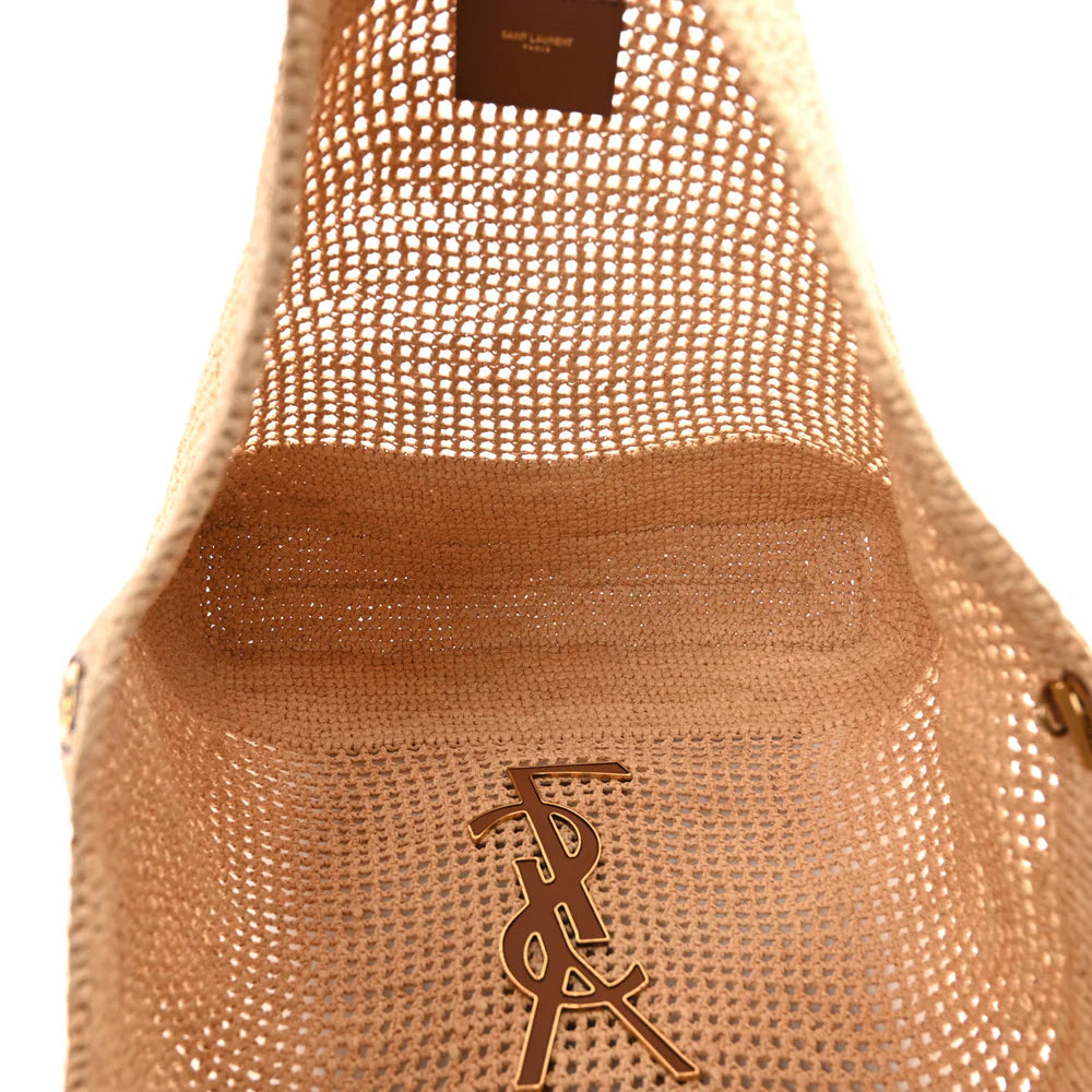 Saint Laurent Icare Raffia Tote maxi – Leather Trim & YSL Logo