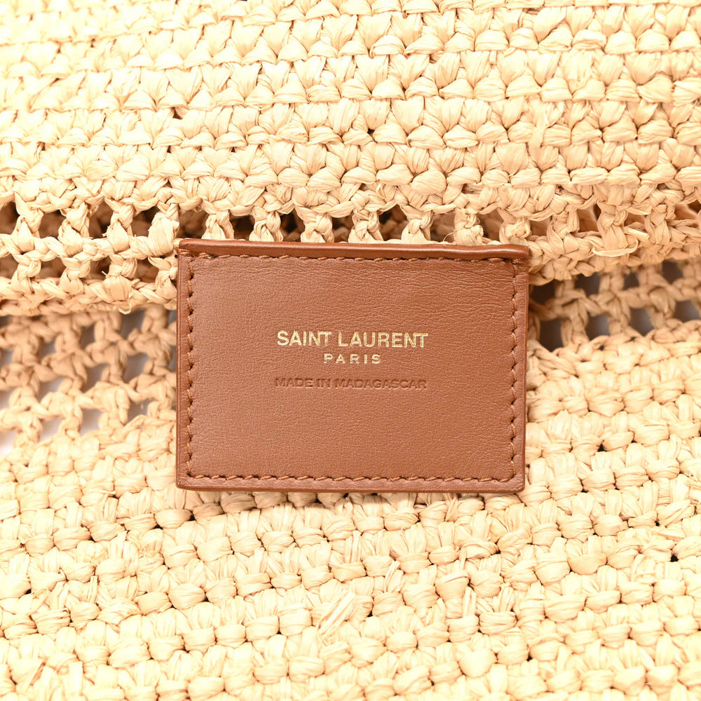 Saint Laurent Icare Raffia Tote maxi – Leather Trim & YSL Logo
