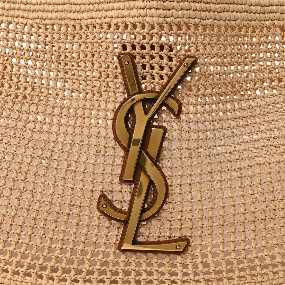 Saint Laurent Icare Raffia Tote maxi – Leather Trim & YSL Logo