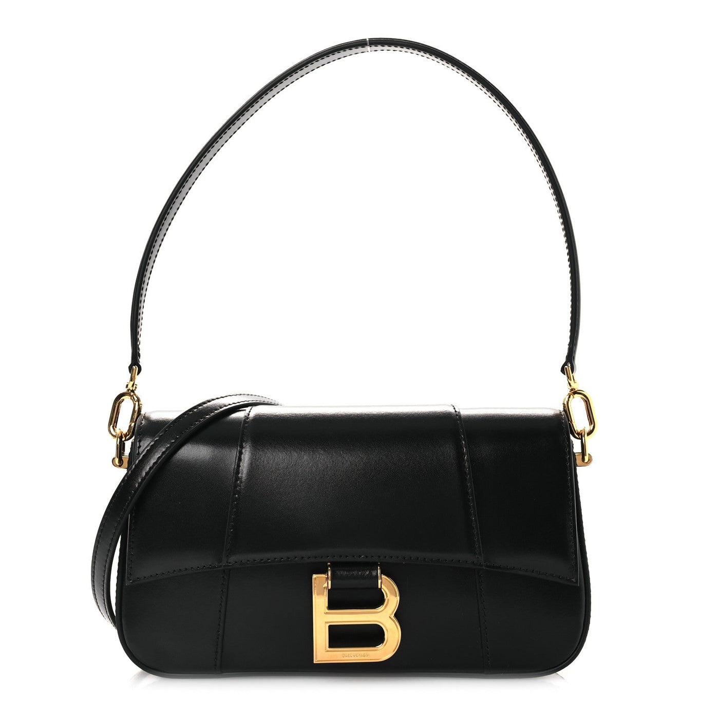 Balenciaga Hourglass Sling Bag Black Smooth Calfskin