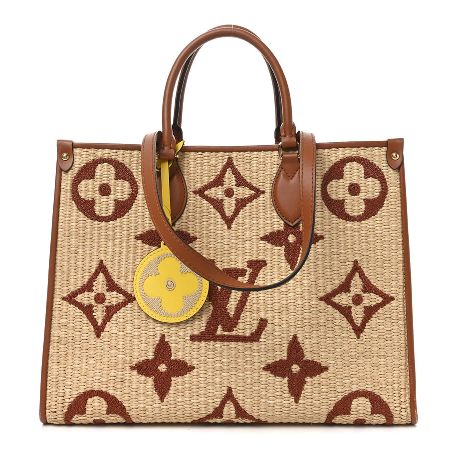 Louis Vuitton Onthego MM Tan Raffia Monogram Giant – PRELOOV
