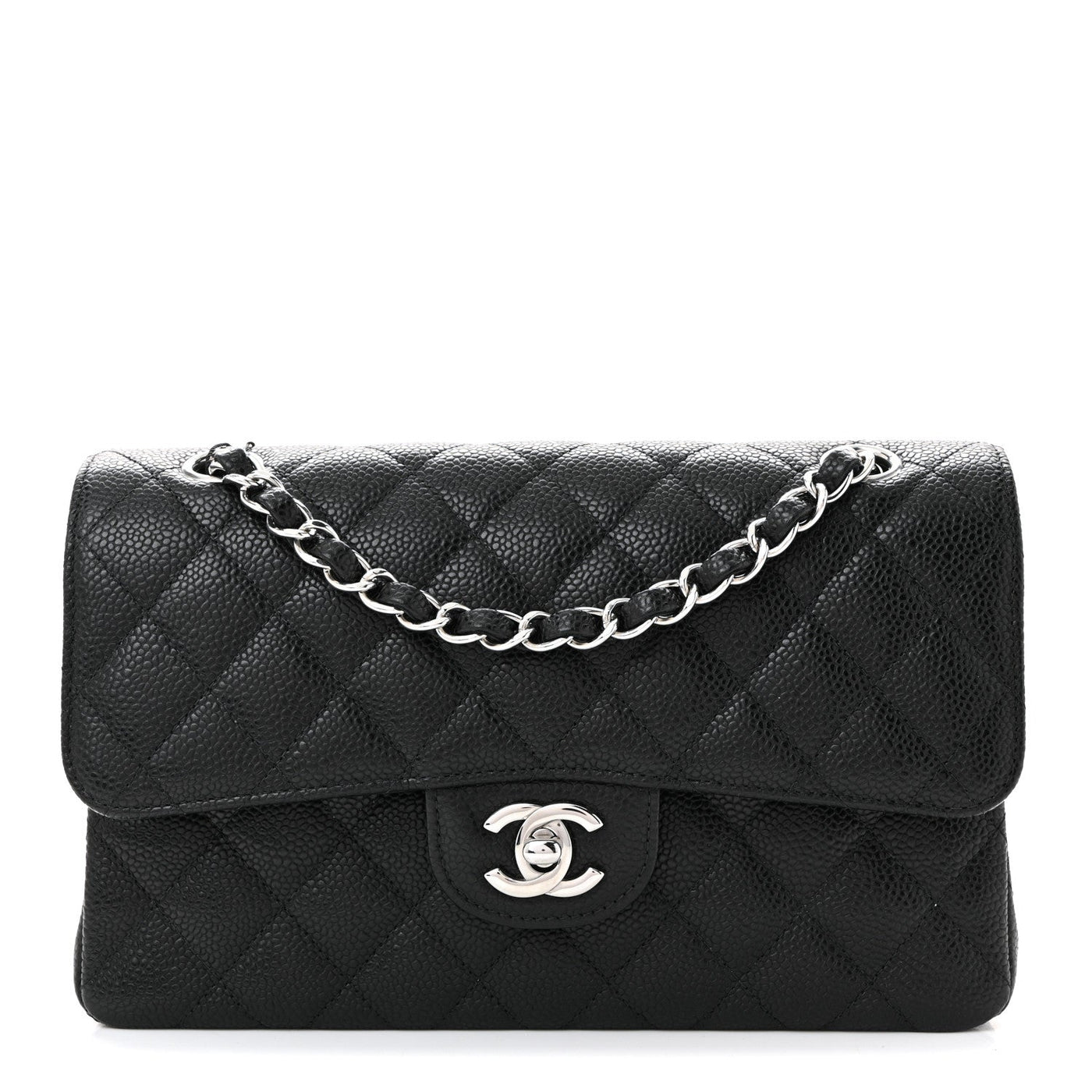 Chanel Double Flap Bag Small Black Caviar